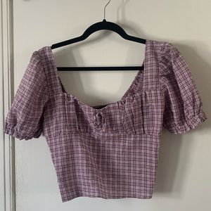 Plaid milkmaid shirt 💜